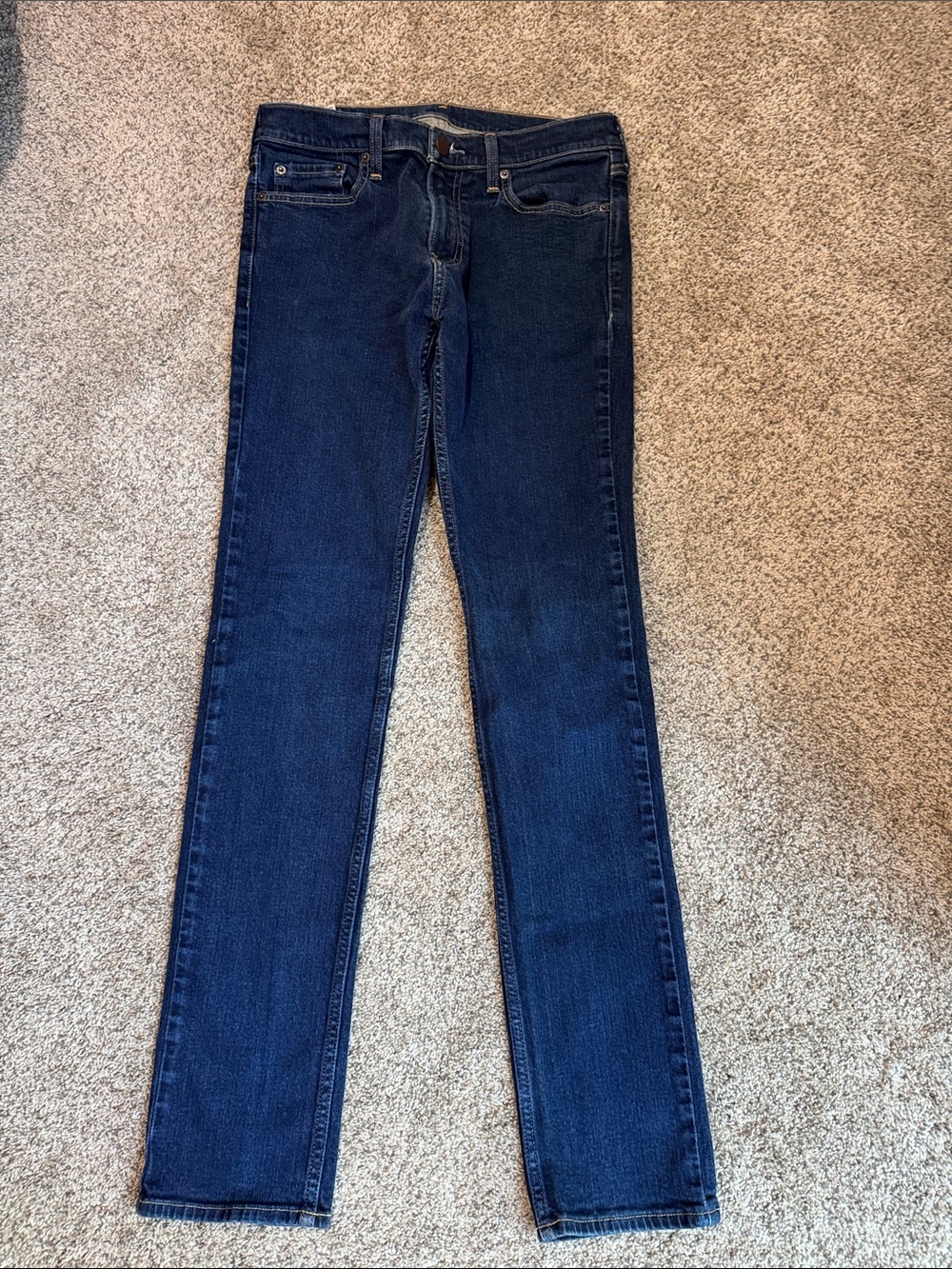 Hollister Men’s Skinny Jeans in Dark Blue Wash 31x33